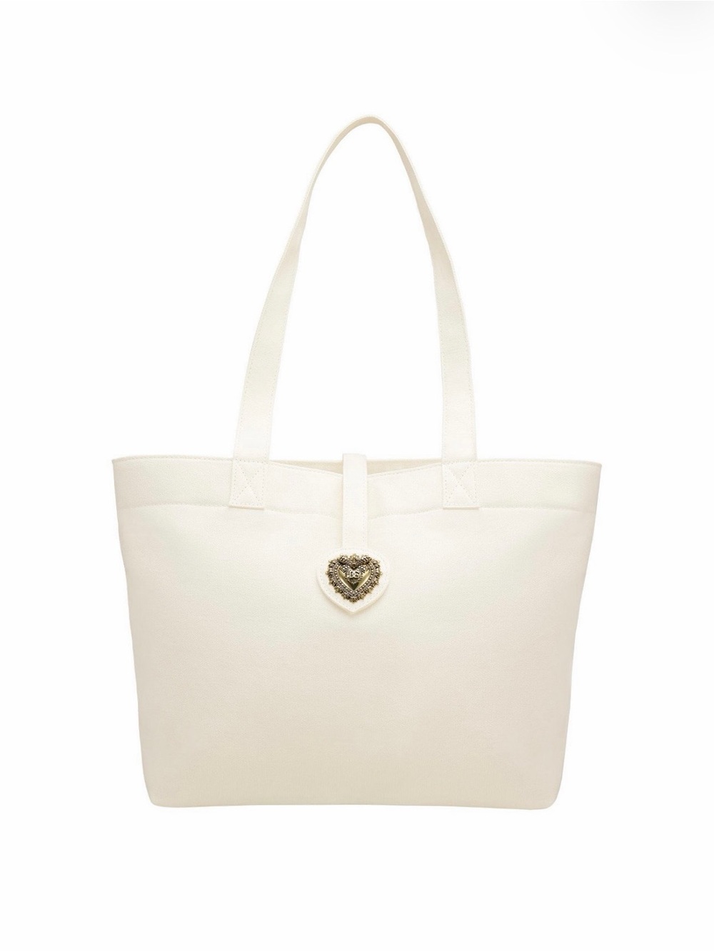 Dolce &Gabbana White Tote Bag with Heart Accent